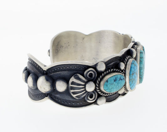 Natural Birdseye Kingman Turquoise 5-Stone Row Bracelet
