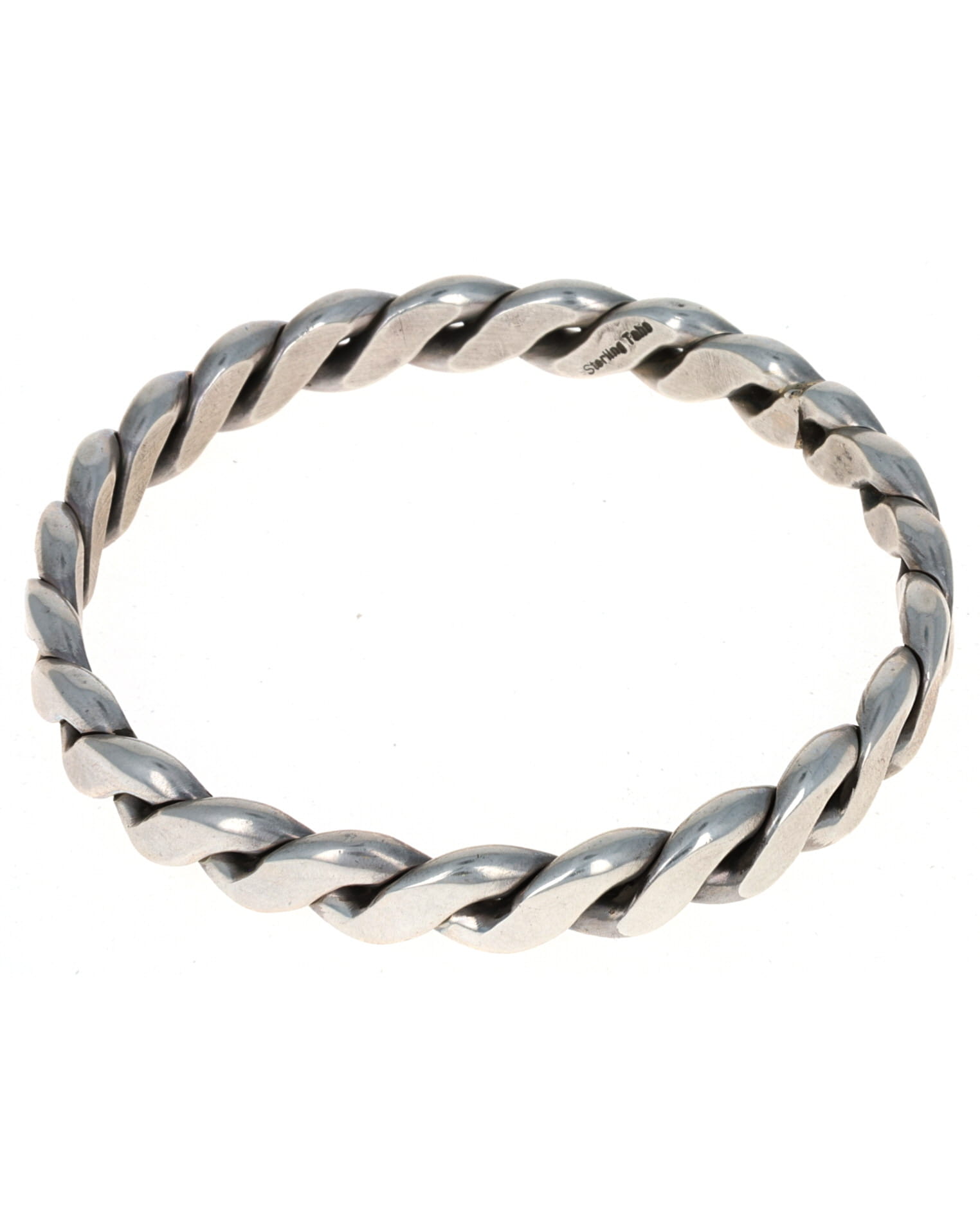 Solid Sterling Silver Braided Bangle Bracelet - $425 - BGL#1026