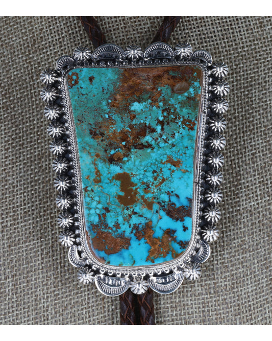 Natural Royston Turquoise Bolo Tie