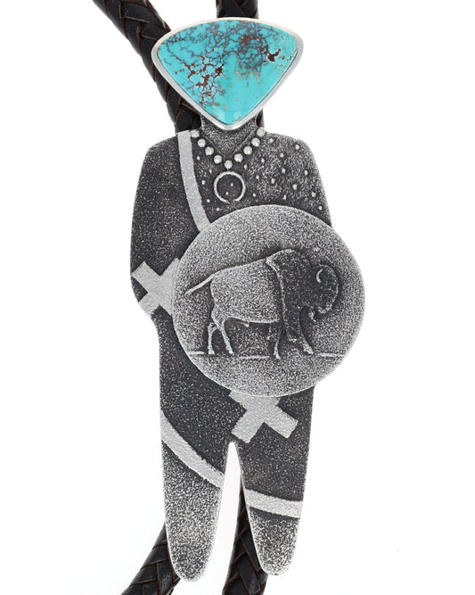 Tufa Cast Navajo Warrior Bolo Tie