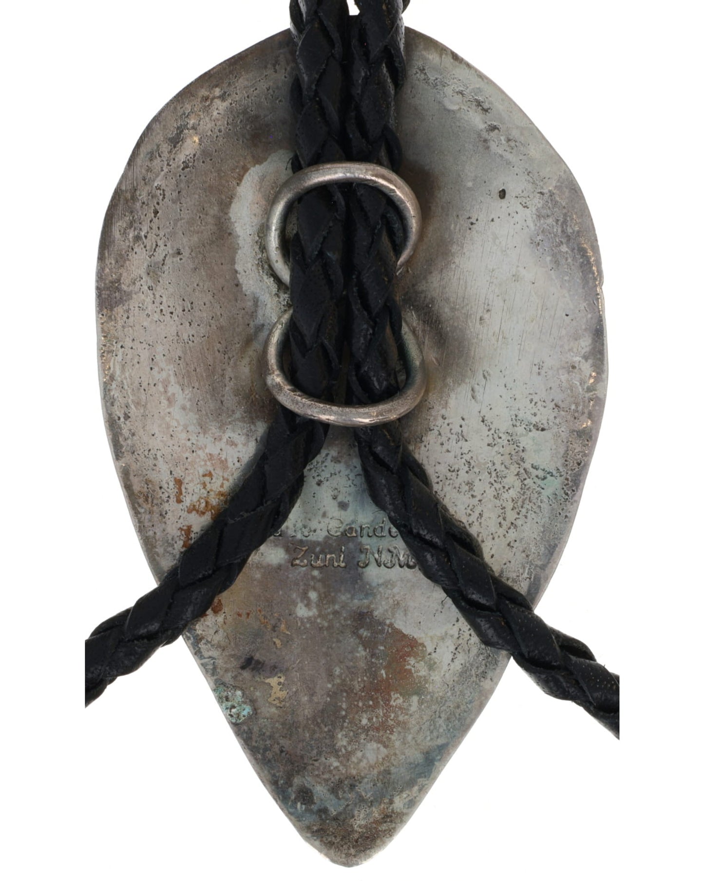 Turquoise & Coral Snake Design Bolo Tie