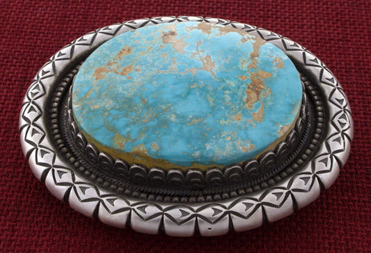 Natural Royston Turquoise Belt Buckle