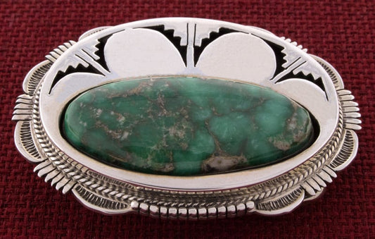 Shadowbox Belt Buckle Wih Natural Variscite