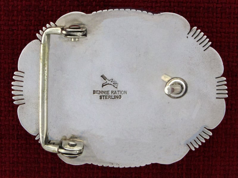 Shadowbox Belt Buckle Wih Natural Variscite