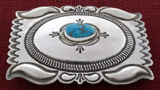 ***VINTAGE Natural Morenci Turquoise Belt Buckle