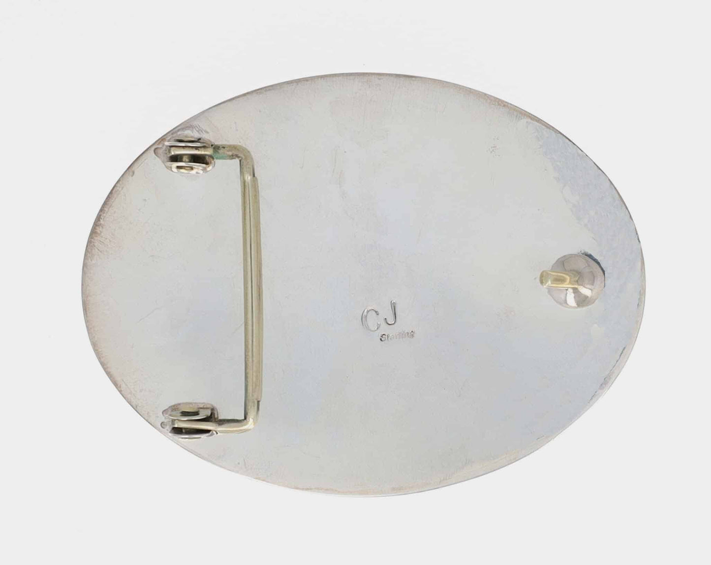 Fibbia per cintura in argento sterling con rivestimento