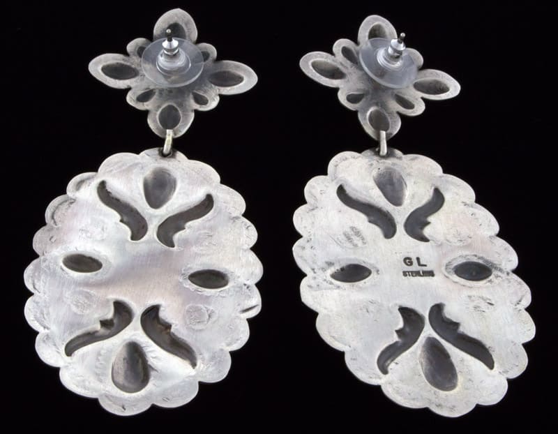 Boucles d'oreilles en argent sterling ovales grandes en turquoise Kingman