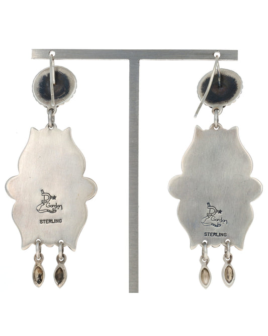 Natural #8 Turquoise Teardrop Shaped Earrings