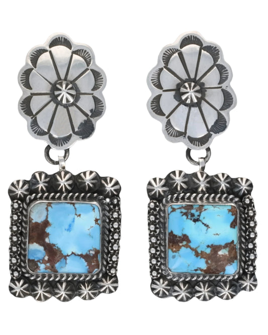 Natural Golden Hill Turquoise Earrings