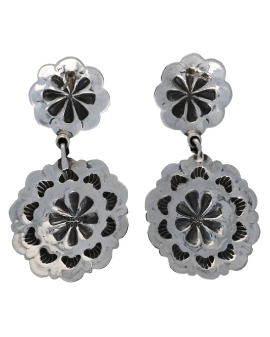 Natural Sleeping Beauty Turquoise Concho Style Earrings