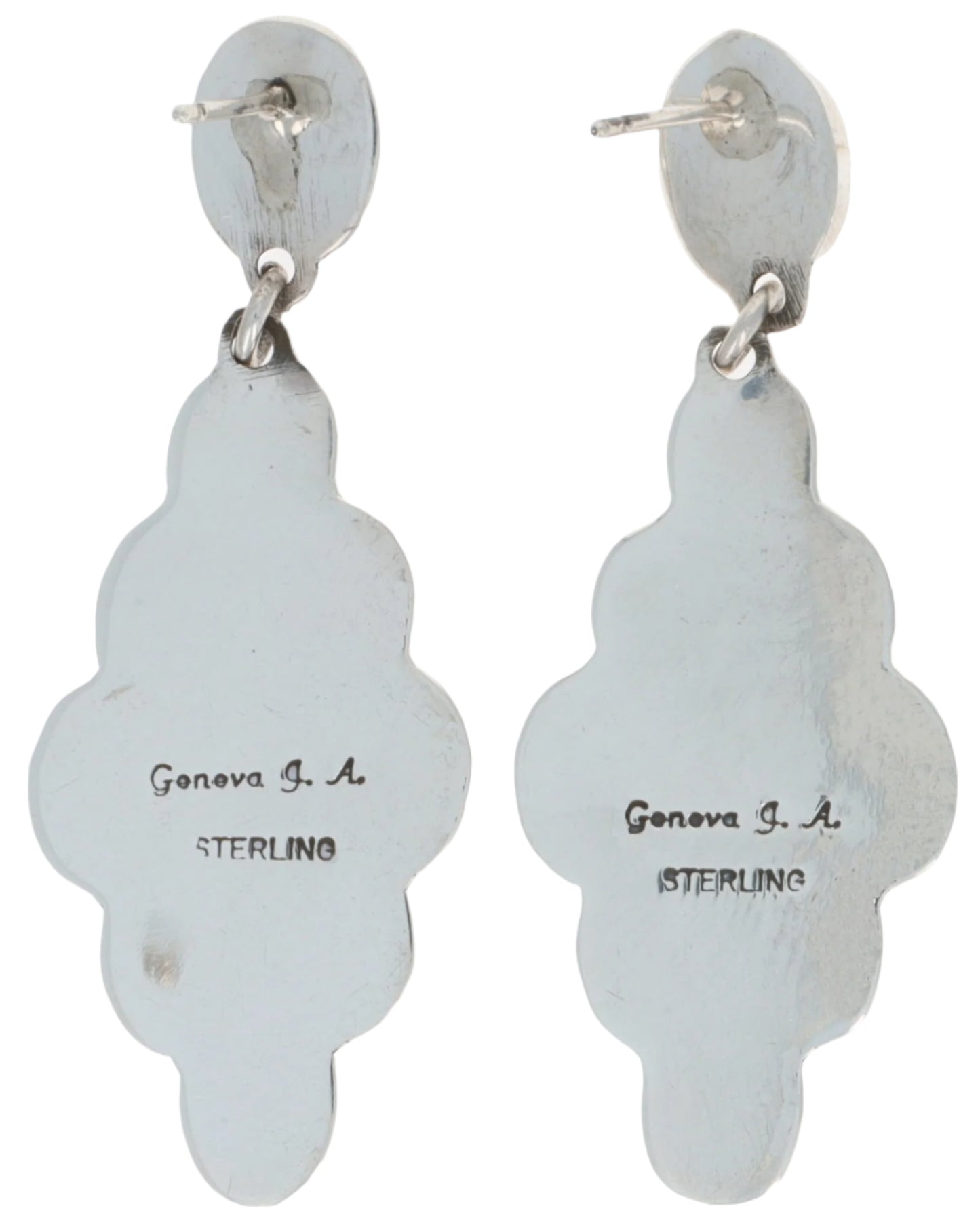 Natural Lapis Diamond Shaped Cluster Earrings