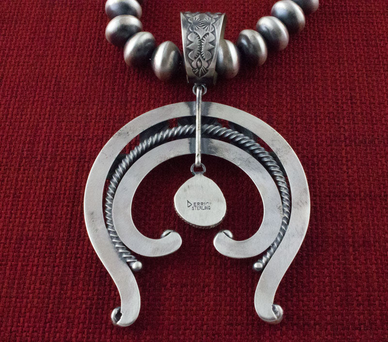 Collier en perles en argent sterling fait main avec pendentif Naja en turquoise naturelle de Royston