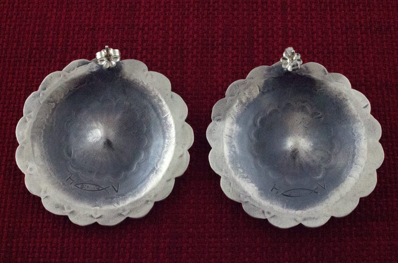 Concho-Halskette mit natürlichem Birdseye Kingman-Turquoise-Anhänger und passenden Concho-Ohrringen