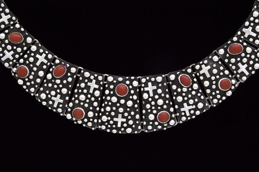 Natural Mediterranean Coral Tab Necklace