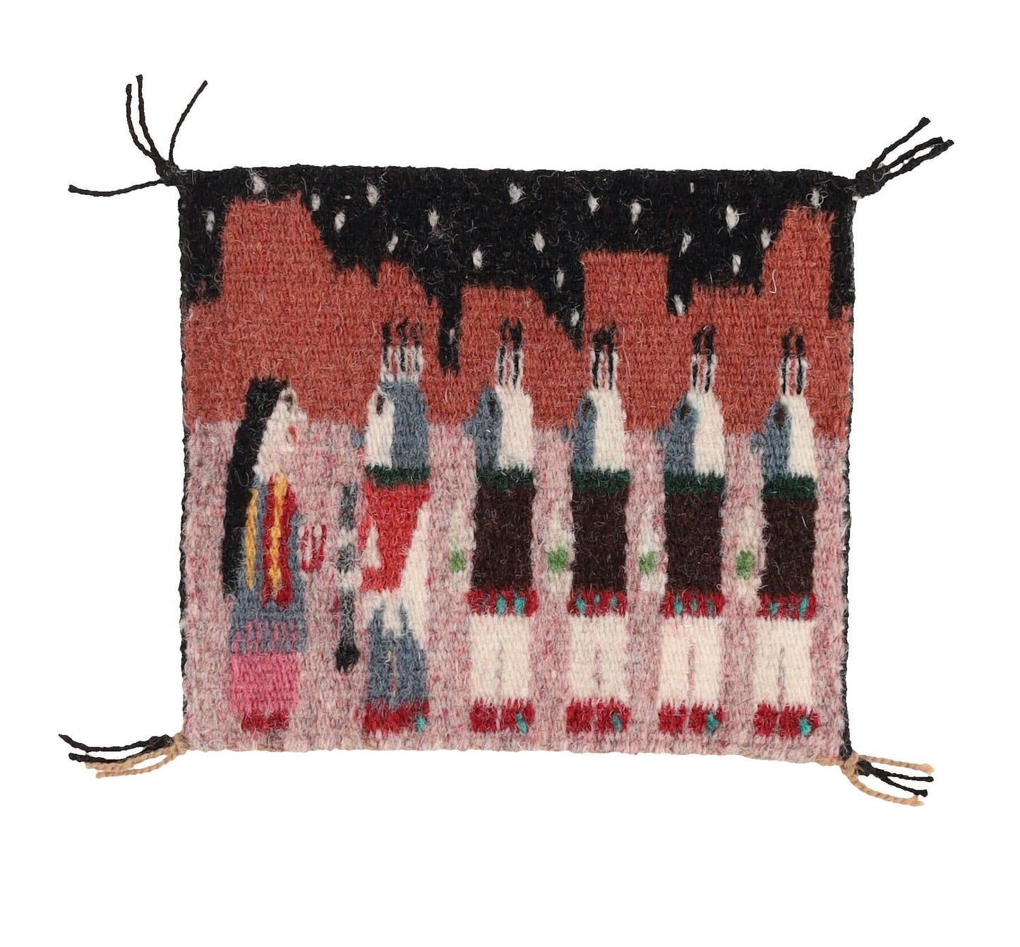 Miniatur Yei Bi Chei handgewebter Navajo-Teppich