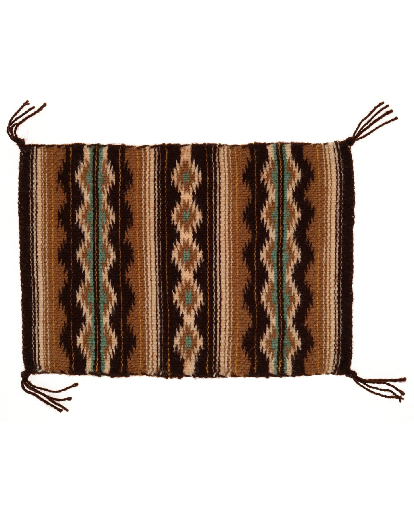 Miniatur handgewebter Navajo-Teppich mit Kiefernquellenmuster