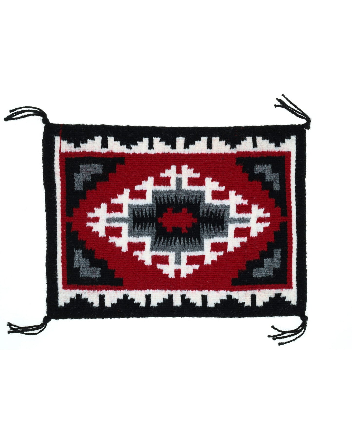 Miniatura Tappeto Navajo Intrecciato a Mano con Motivo Ganado