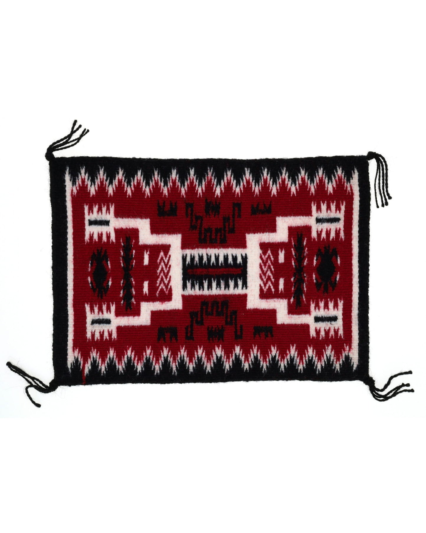 Miniatura Tappeto Navajo Intrecciato a Mano con Motivo Tempesta