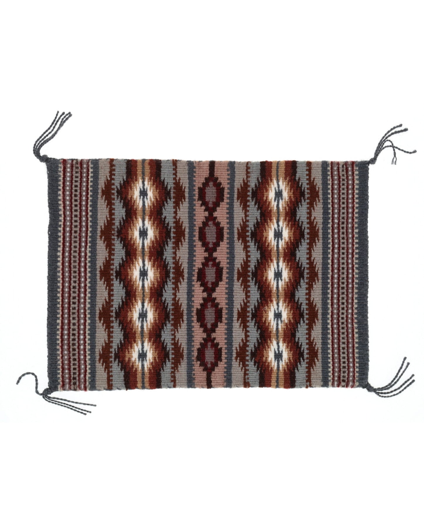 Tapis navajo miniature tissé à la main avec motif large Ruines