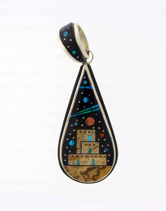 Reversible Multi-Color Micro Inlay Pendant