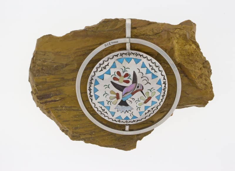 Reversible Multi-Color Inlay "Cardinal & Hummingbird" Pendant