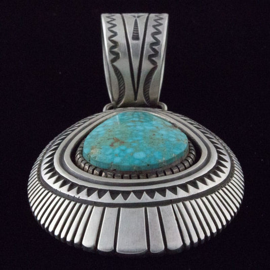 Natural Birdseye Kingman Turquoise Shadowbox Pendant