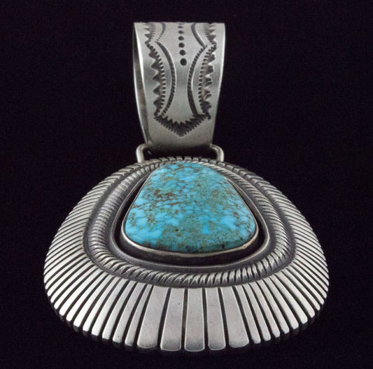 Natural Birdseye Kingman Turquoise Shadowbox Pendant