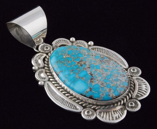 High Grade Natural Lone Mountain Turquoise Pendant