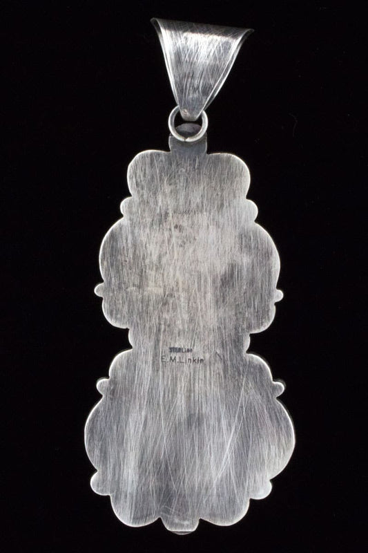High Grade Natural Kingman Iron Mine Turquoise Pendant