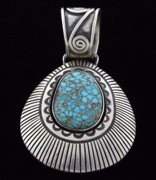 Natural Birdseye Kingman Turquoise Shadowbox Pendant