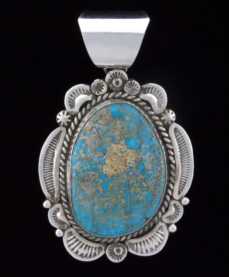 High Grade Natural Lone Mountain Turquoise Pendant - $749 - PE
