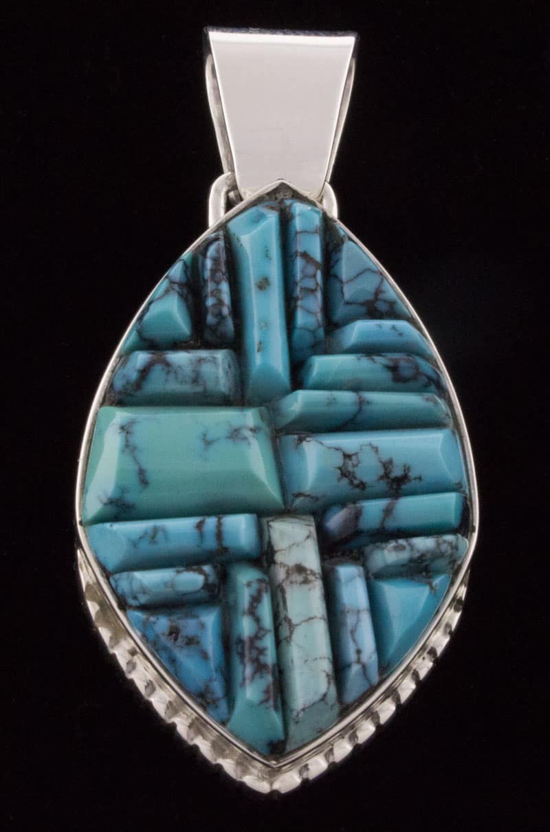High Grade Natural Cloud Mountain Turquoise Raised Cobblestone