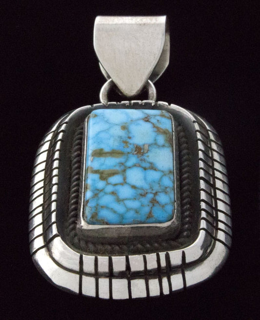Natural Birdseye Kingman Turquoise Shadowbox Pendant