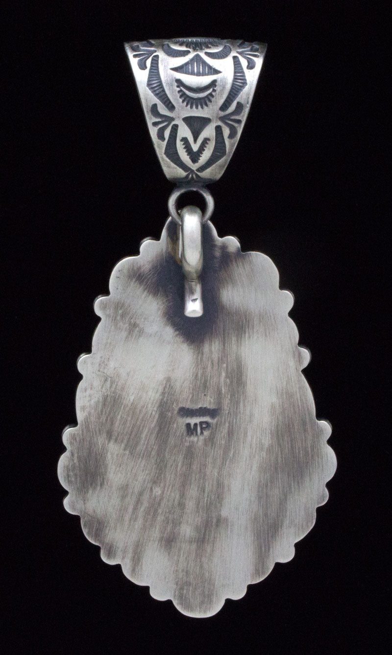 Pendentif en turquoise naturelle de Royston avec un entourage en turquoise naturelle de Blue Ridge