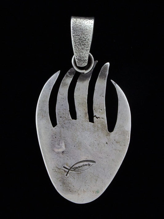 Tufa Cast Natural Royston Turquoise Bear Paw Pendant