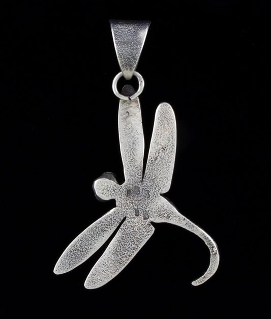 Tufa Cast Dragonfly Pendant With Natural Candelaria Turquoise