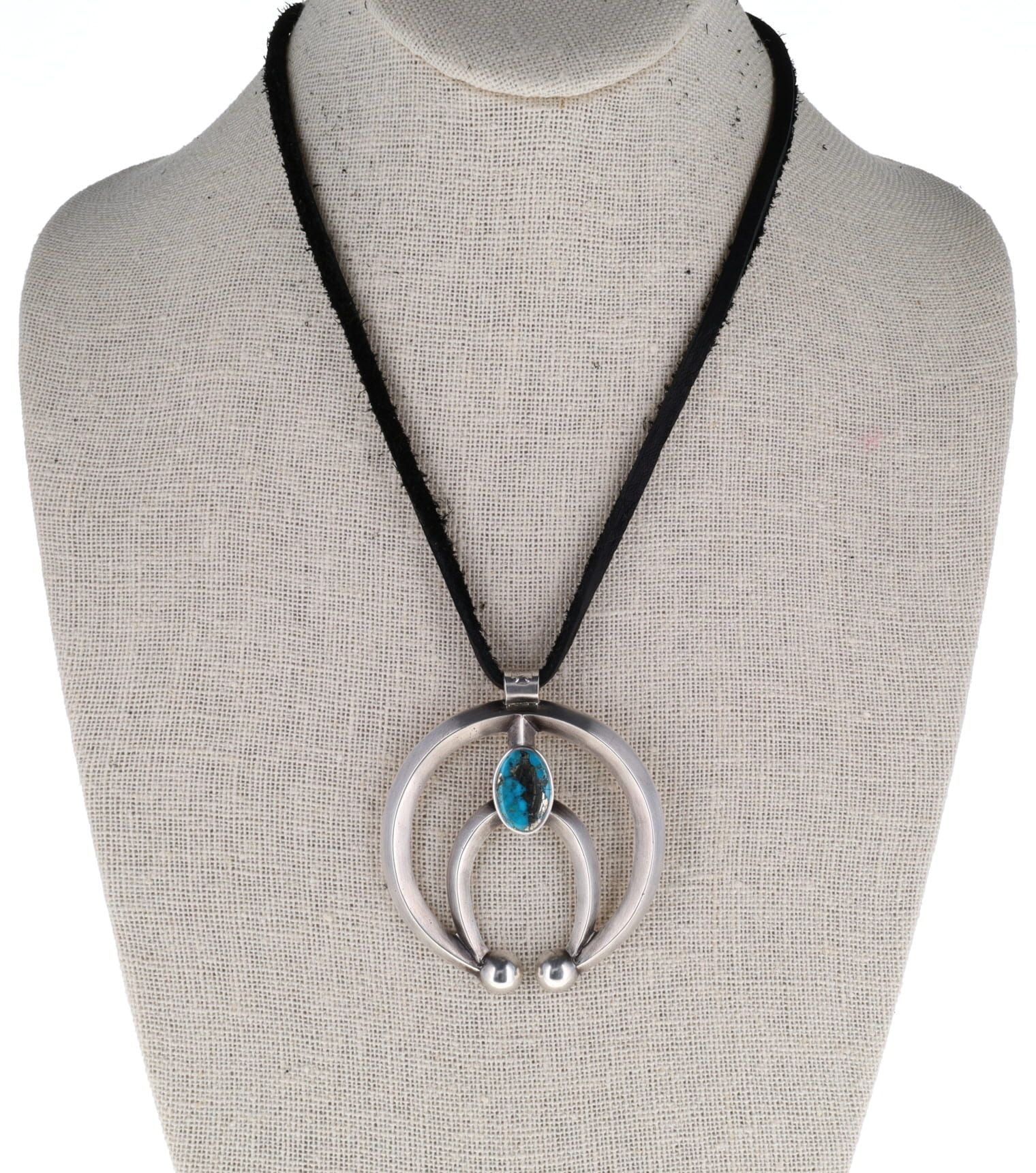 Tufa Cast Naja Pendant With High Grade Natural Morenci Turquoise