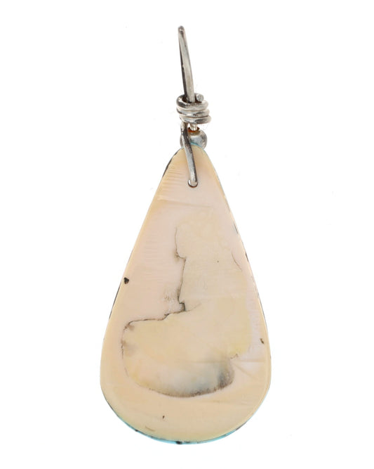 Ciondolo con intarsio di turchese naturale Sleeping Beauty e ostrica spinosa arancione