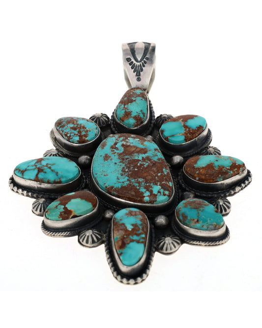 Natural Bisbee Turquoise Cluster Pendant