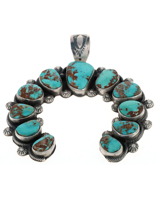 Natural Bisbee Turquoise Naja Pendant