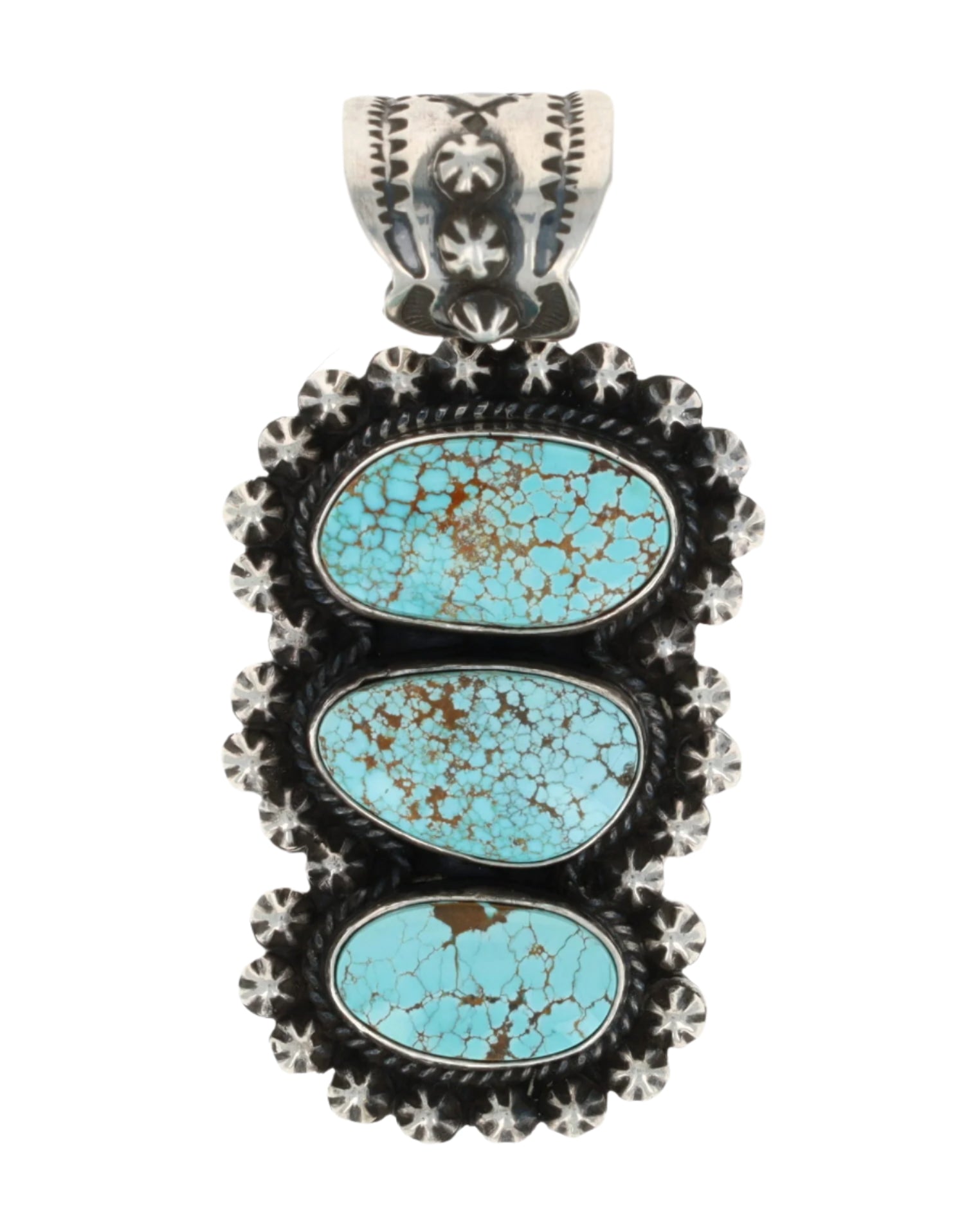 Natural #8 Turquoise Pendant - $595 - PE#1565 - SilverTQ