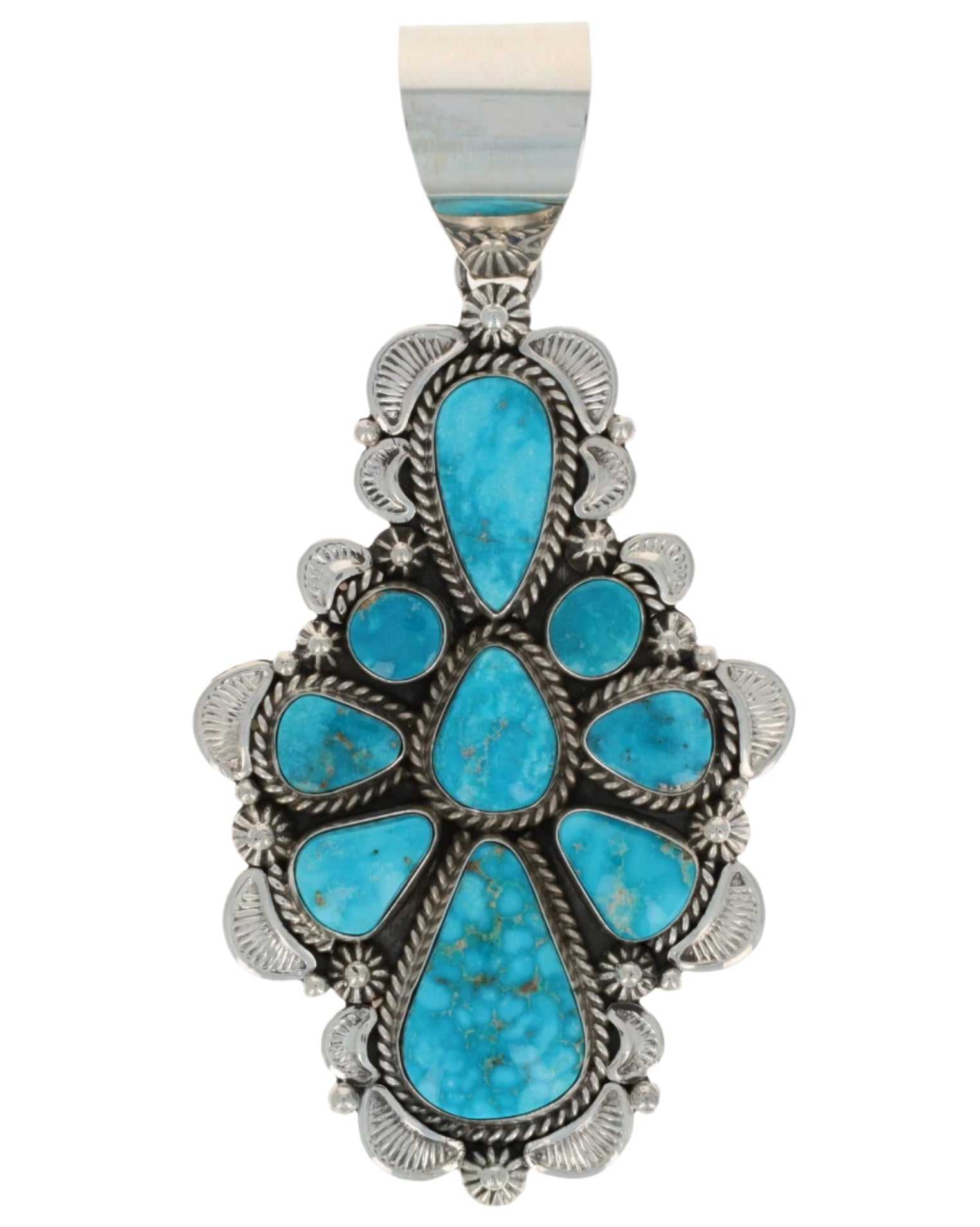 Natural Kingman Turquoise Cluster Pendant $1,095 PE#1572