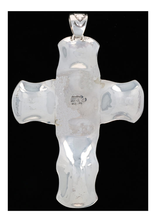 Anhänger mit Kreuz aus natürlichem King’s Manassa Türkis