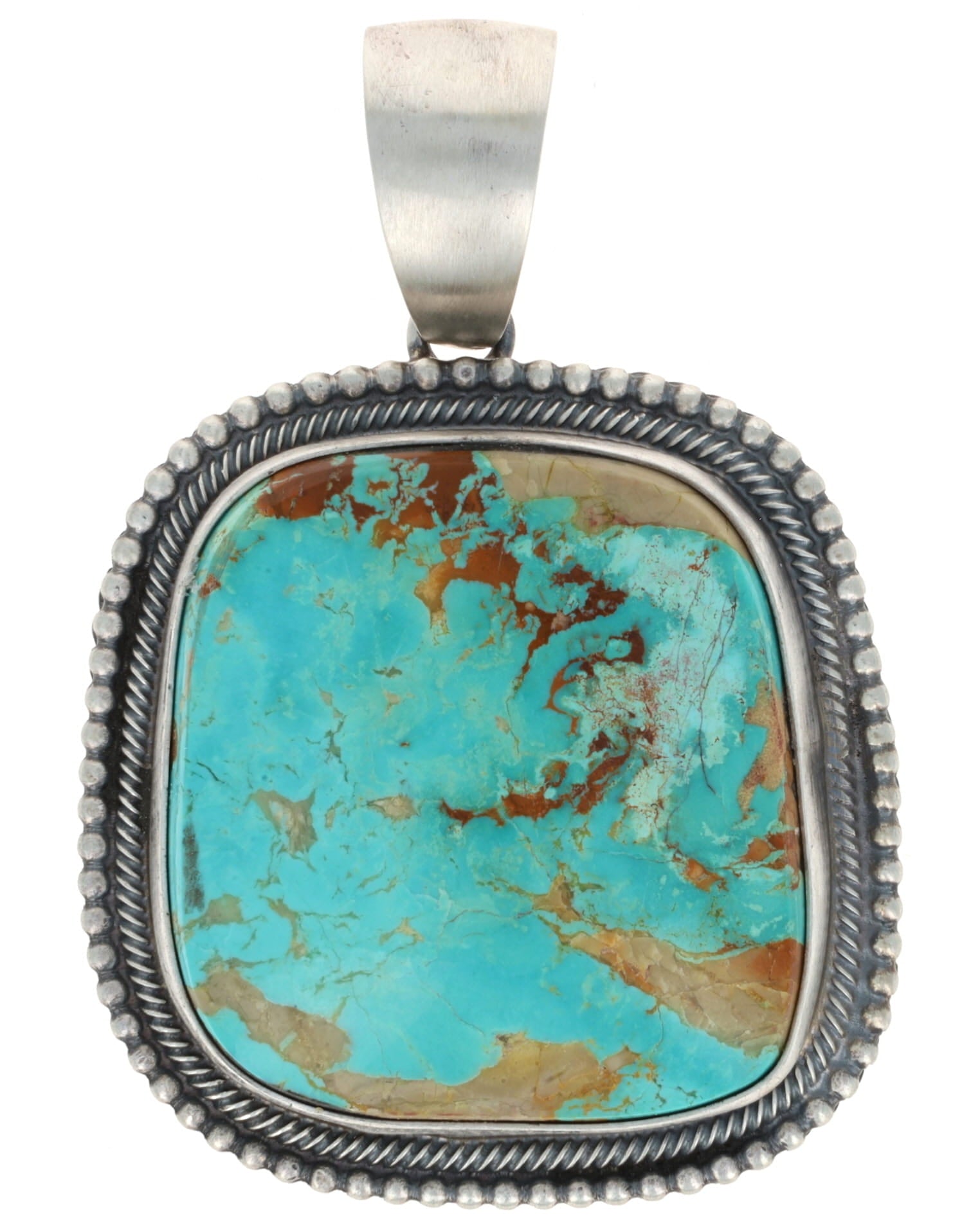 Natural Royston Turquoise Pendant - $995 - PE#1590 - SilverTQ