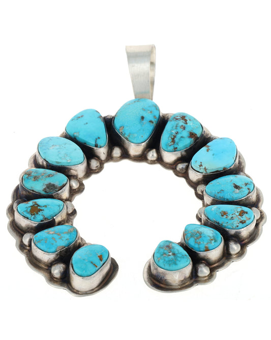 Natural Morenci Turquoise Naja Pendant