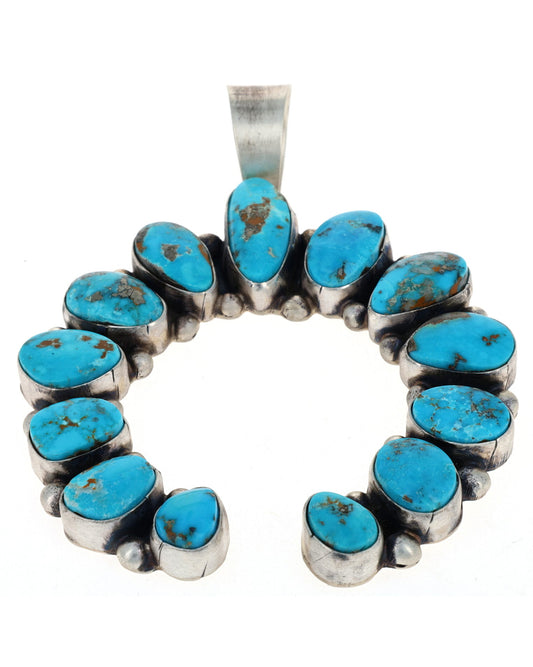 Natural Morenci Turquoise Naja Pendant