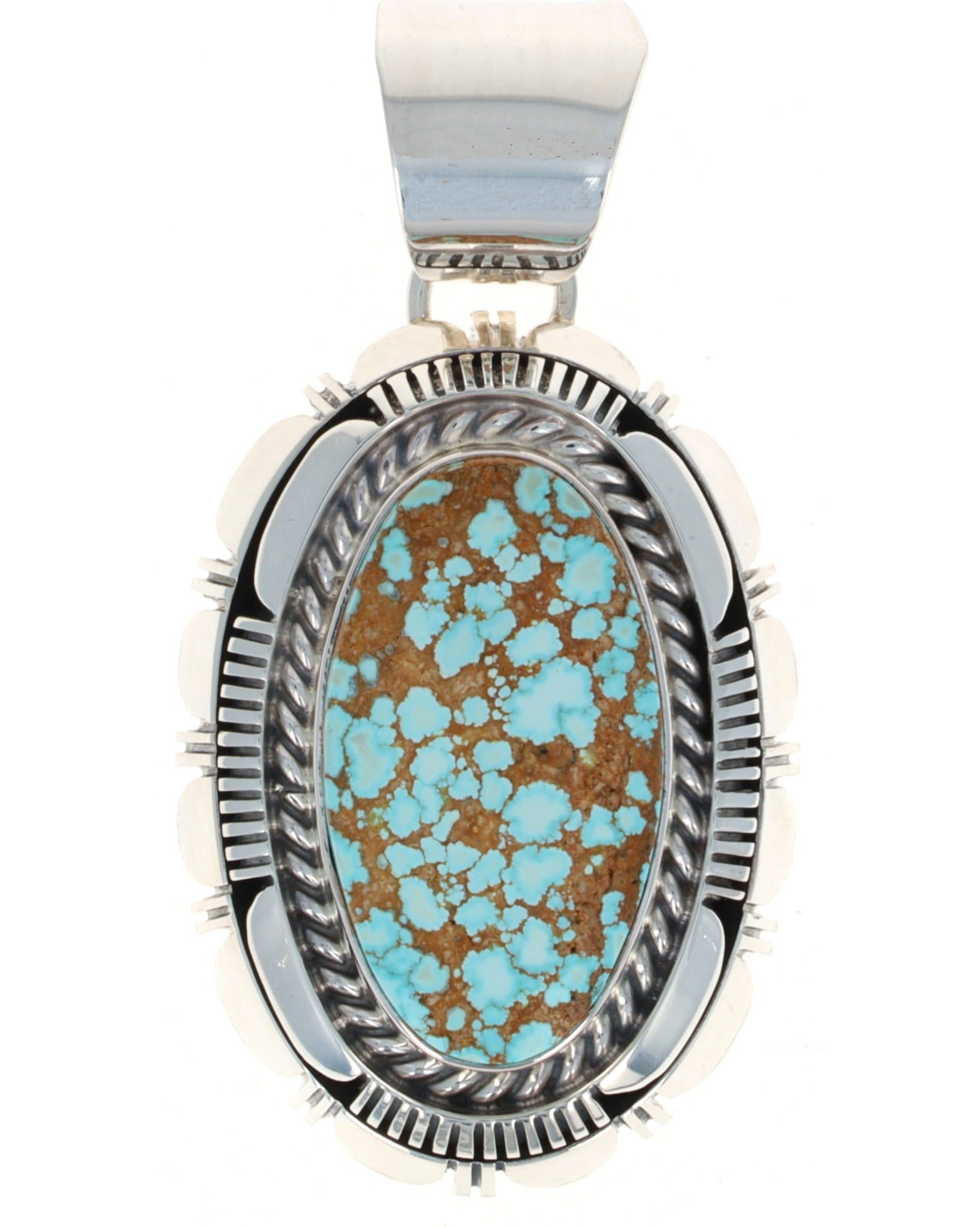 Natural #8 Turquoise Pendant - $995 - PE#1662 - SilverTQ