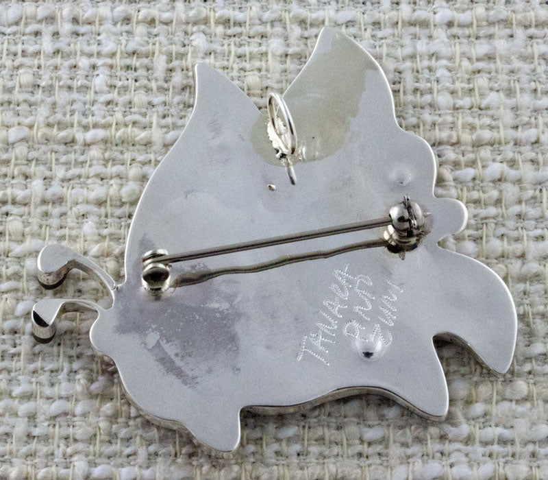 Multi-Color Inlay Butterfly Pin-Pendant