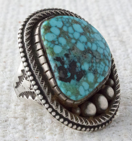 Natural Birdseye Kingman Turquoise Ring
