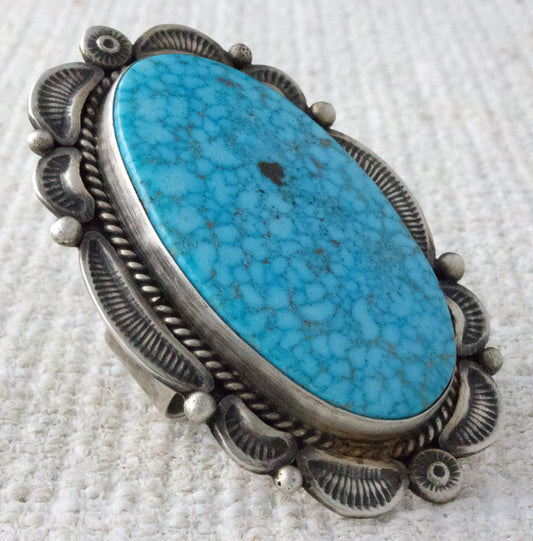 High Grade Natural Birdseye Kingman Turquoise Ring